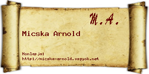 Micska Arnold névjegykártya