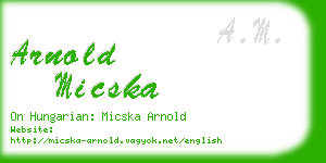 arnold micska business card